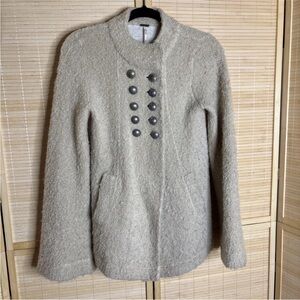Free People Beige Military Blazer Women's Size XS Double-Breasted Jacket